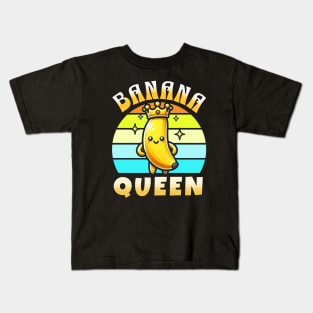 Banana Cartoon Cute Banana Queen Kids T-Shirt